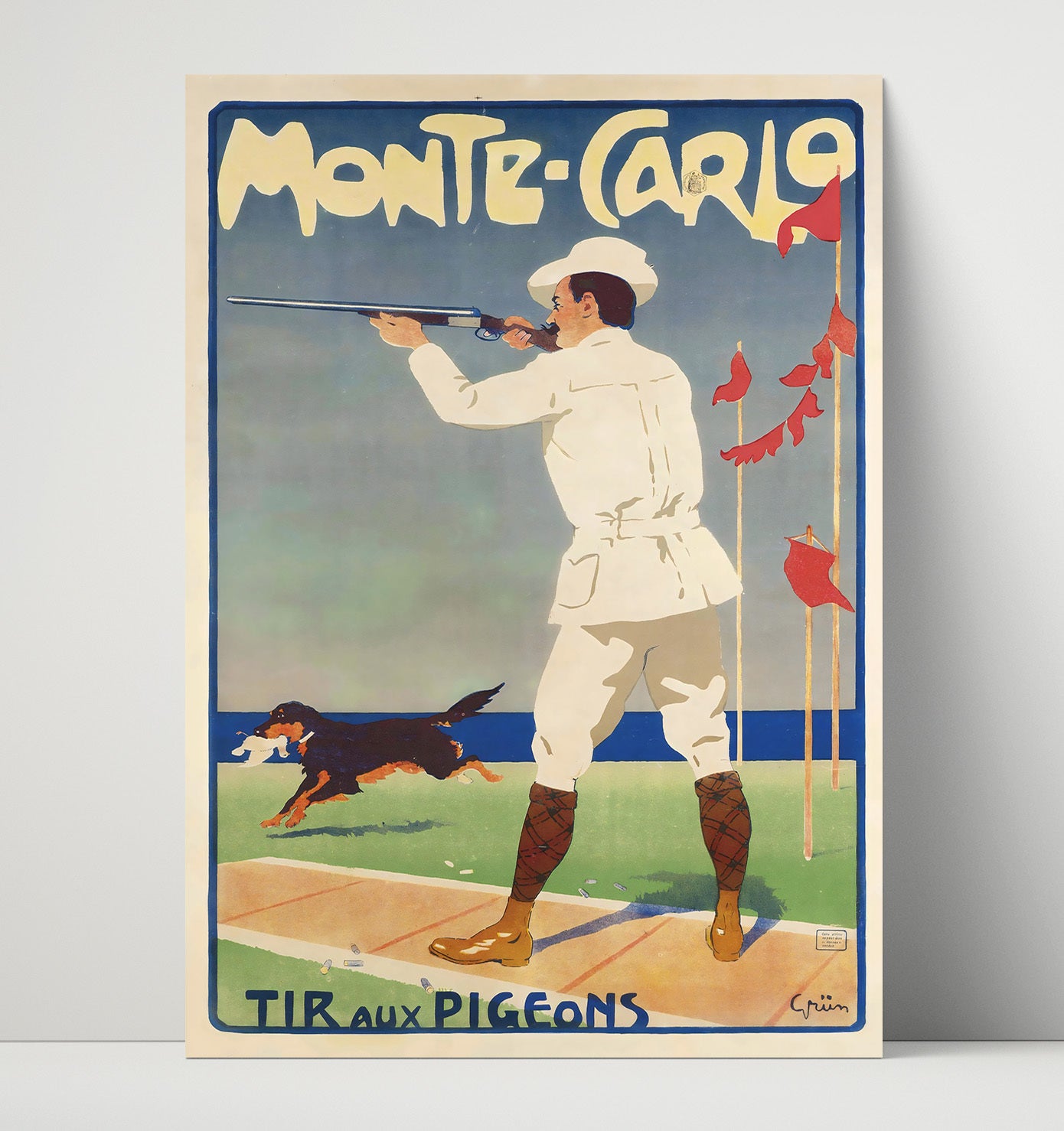 Monte Carlo Pigeon Shooting Vintage Travel Print 16x20 Unframed Print travel wall art print