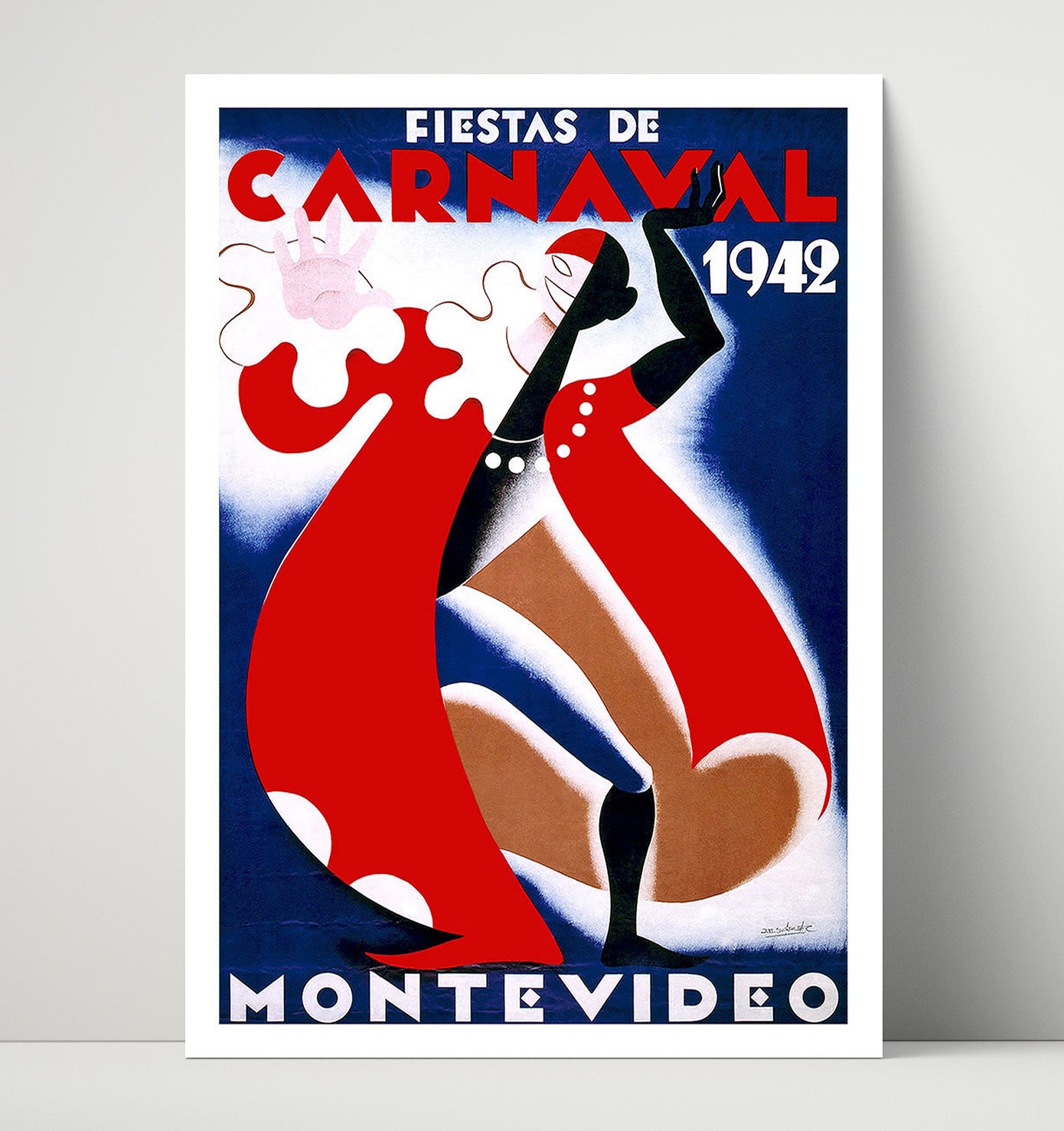 Montevideo Carnaval 1942 Vintage Travel Print 16x20 Unframed Print travel wall art print