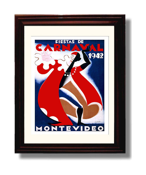 Montevideo Carnaval 1942 travel poster wall art 8x10 Canvas