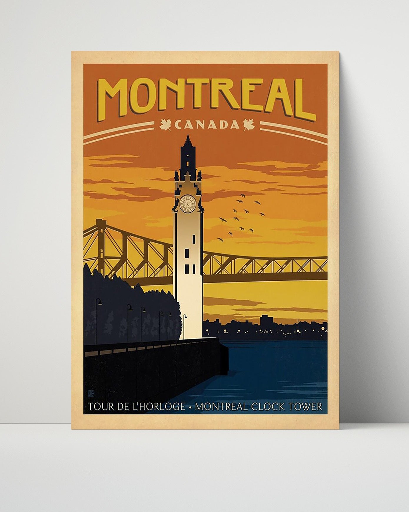 Classic Travel Poster - Montreal - Clock Tower
