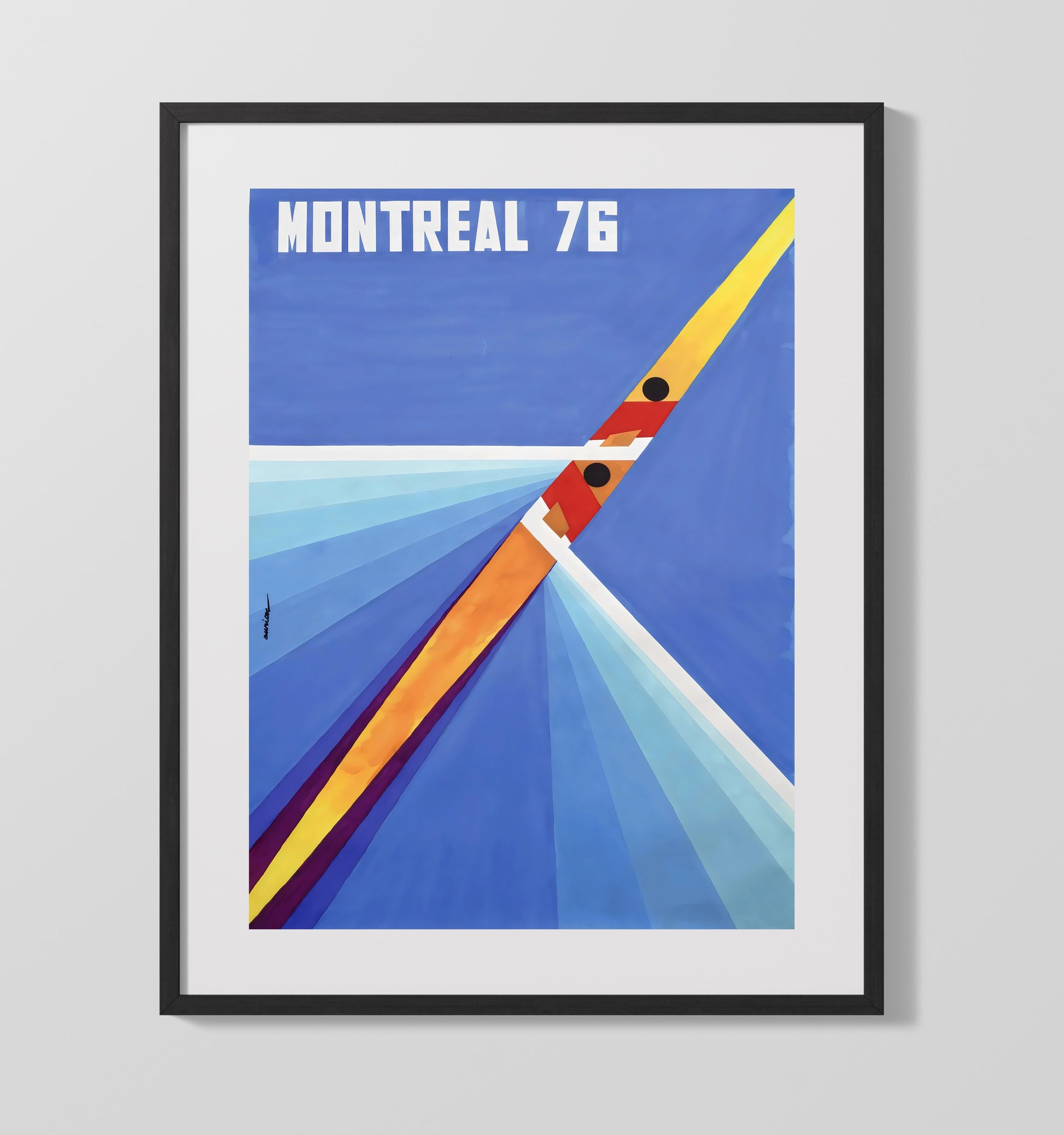 Montreal Olympics 1976 Vintage Travel Print 16x20 Gallery Frame travel wall art print