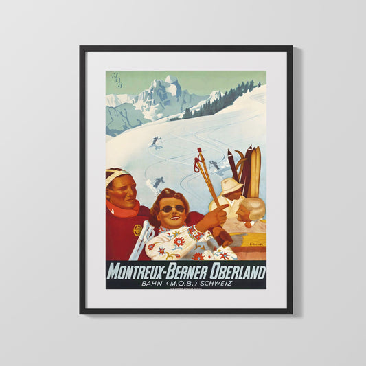Classic Travel Poster - Montreux - Berner Oberland
