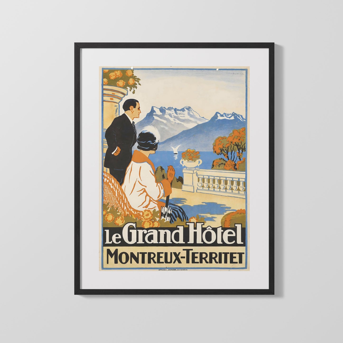 Classic Travel Poster - Montreux - Grand Hotel