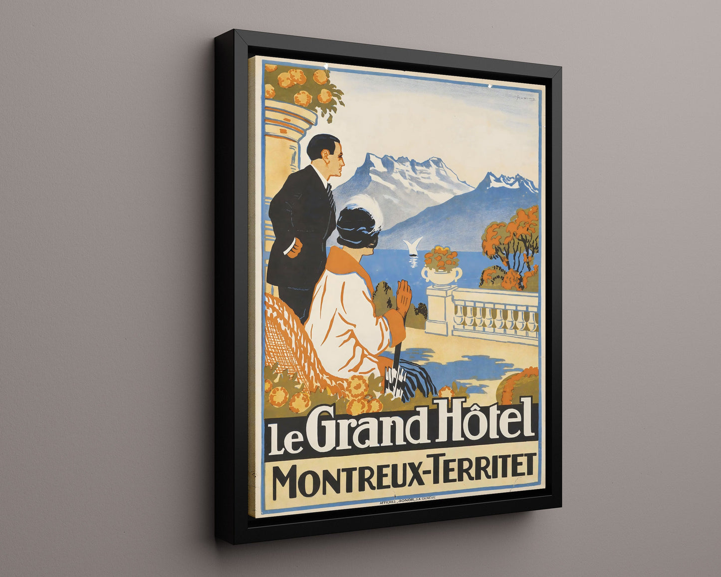Classic Travel Poster - Montreux - Grand Hotel