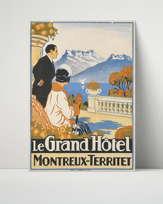 Classic Travel Unframed Poster -  Montreux - Grand Hotel