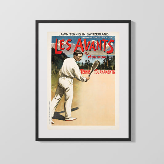 Classic Travel Poster - Montreux - Tennis Tournaments