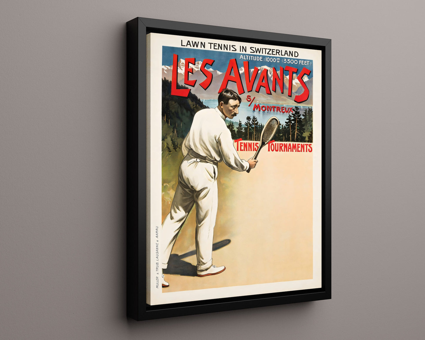 Classic Travel Poster - Montreux - Tennis Tournaments