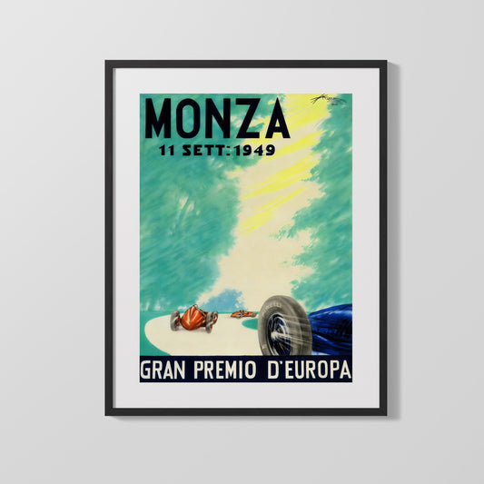 Classic Travel Poster - Monza - Gran Premio dEuropa 1949