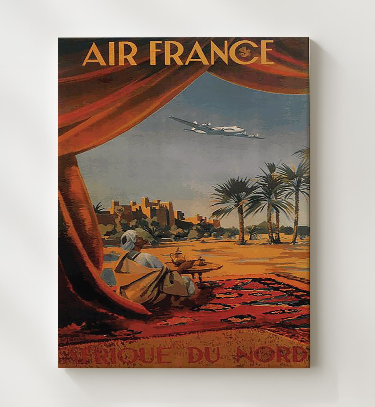 Morocco Air France Afrique du Nord Vintage Travel Print 20x24 Canvas travel wall art print