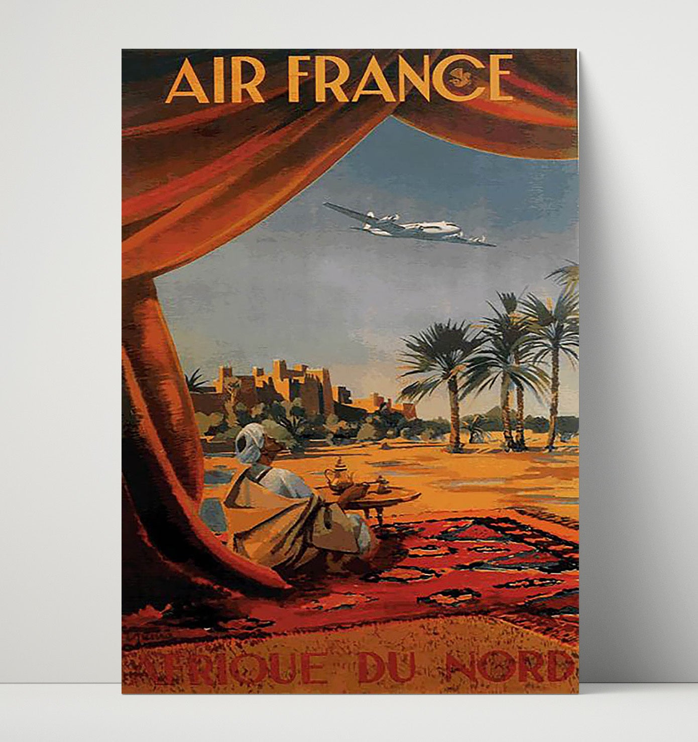 Morocco Air France Afrique du Nord Vintage Travel Print 16x20 Unframed Print travel wall art print