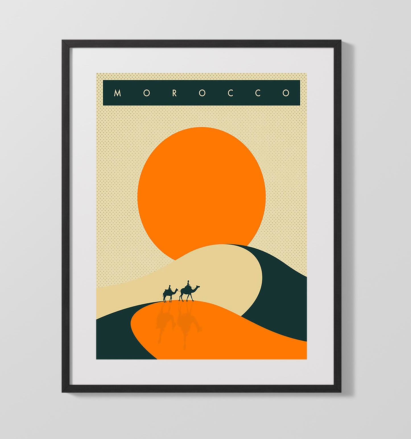 Morocco Desert Sunset Vintage Travel Print 16x20 Gallery Frame travel wall art print