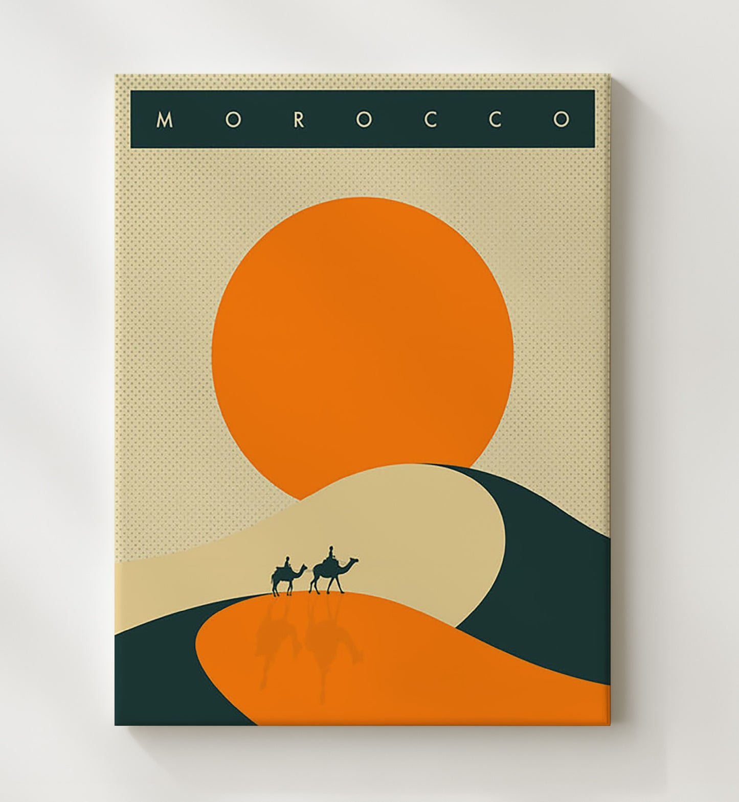 Morocco Desert Sunset Vintage Travel Print 20x24 Canvas travel wall art print