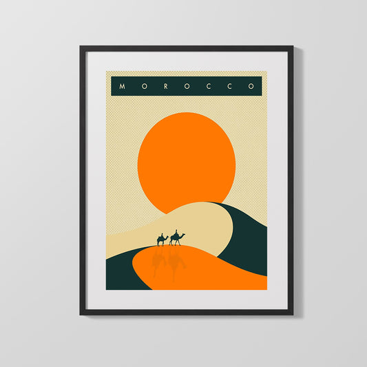 Classic Travel Poster - Morocco - Desert Sunset