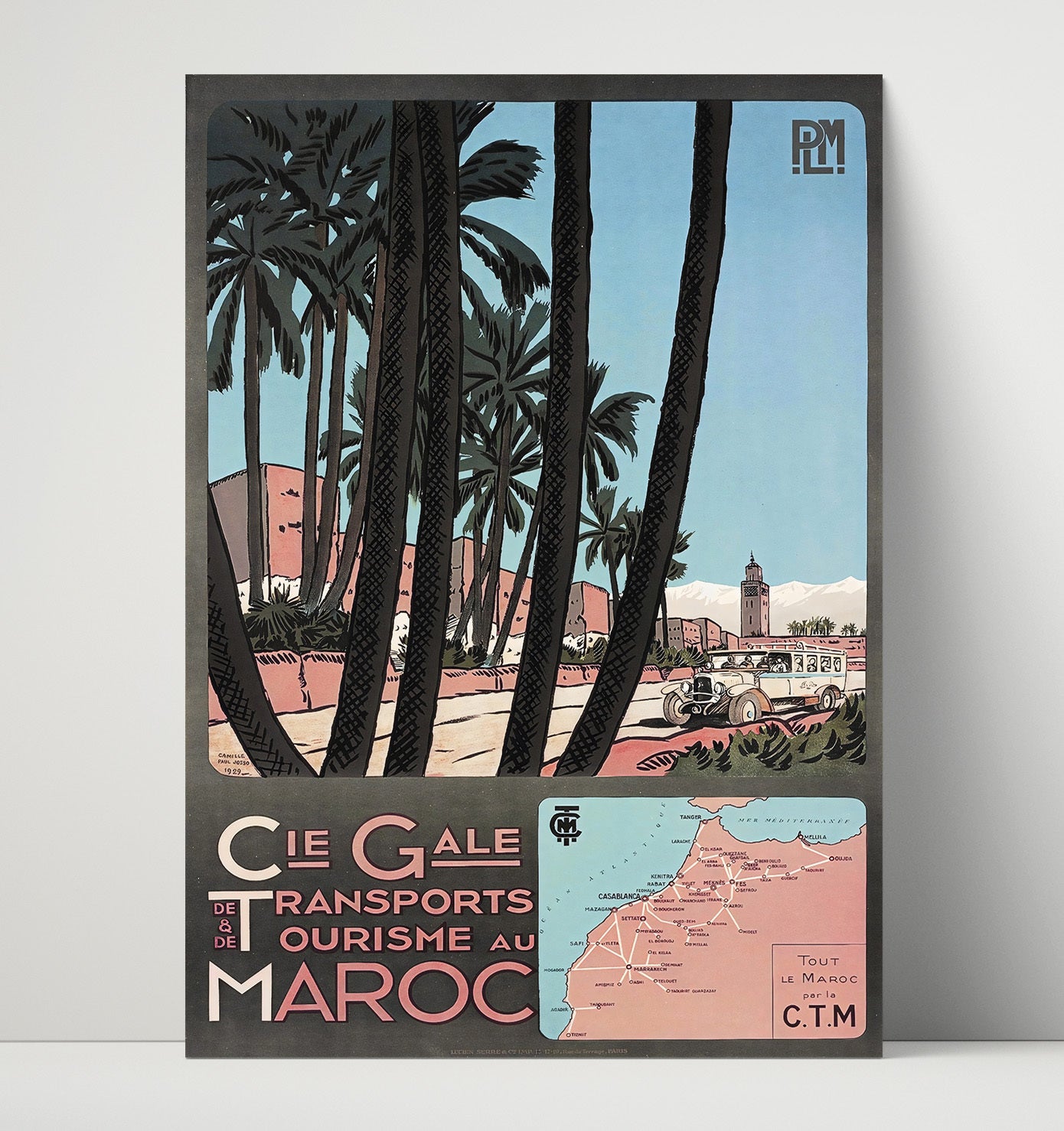 Morocco Marrakech Vintage Travel Print 16x20 Unframed Print travel wall art print