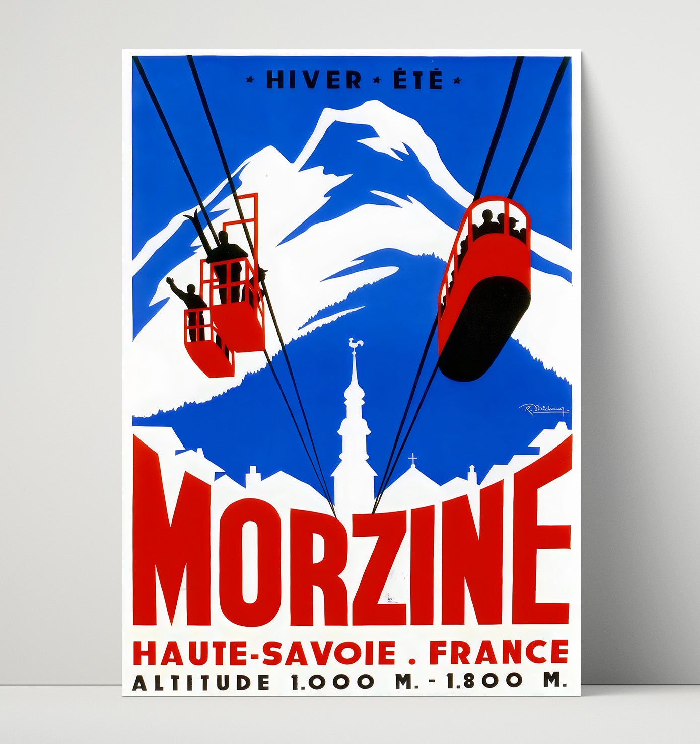 Morzine France Vintage Travel Print 16x20 Unframed Print travel wall art print