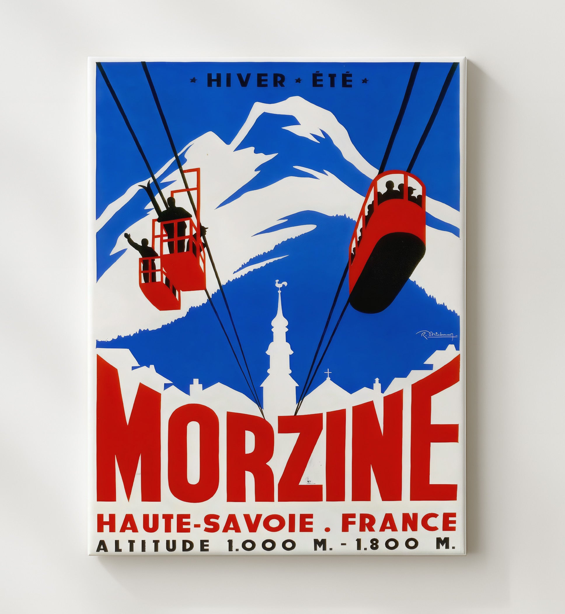 Morzine France Vintage Travel Print 20x24 Canvas travel wall art print