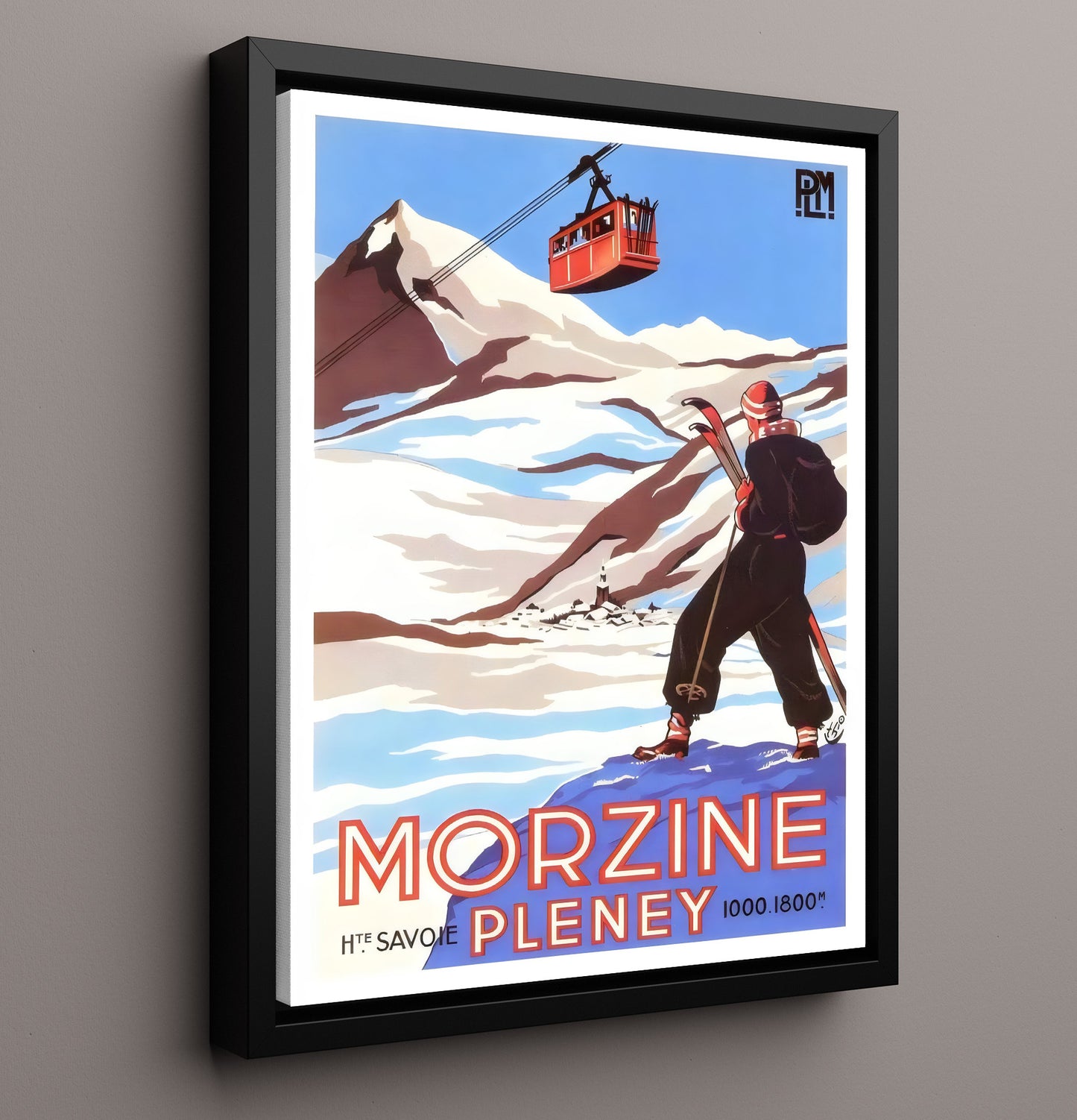 Morzine Pleney Haute Savoie Vintage Travel Print 16x20 Framed Canvas travel wall art print