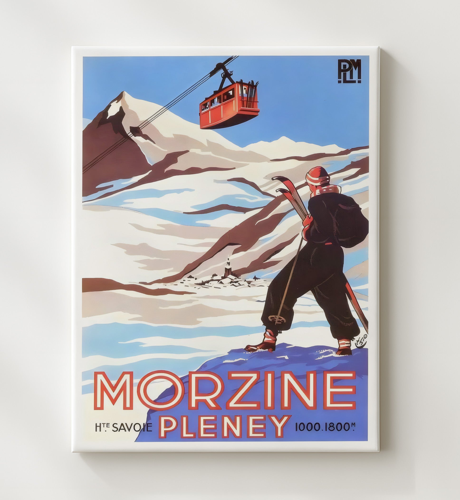 Morzine Pleney Haute Savoie Vintage Travel Print 20x24 Canvas travel wall art print