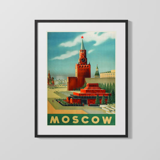 Classic Travel Poster - Moscow - Kremlin Red Square