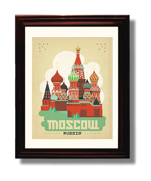 Moscow Russia travel poster wall art 8x10 Canvas