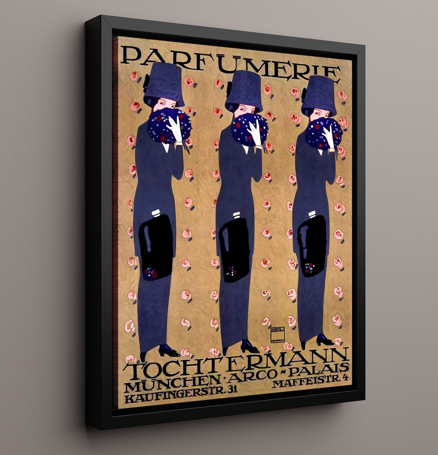 Munich Parfumerie Vintage Travel Print 16x20 Framed Canvas travel wall art print