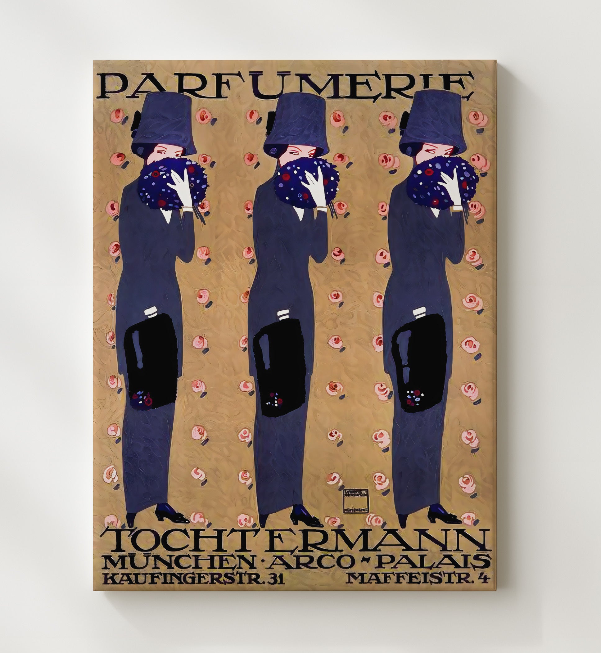 Munich Parfumerie Vintage Travel Print 20x24 Canvas travel wall art print