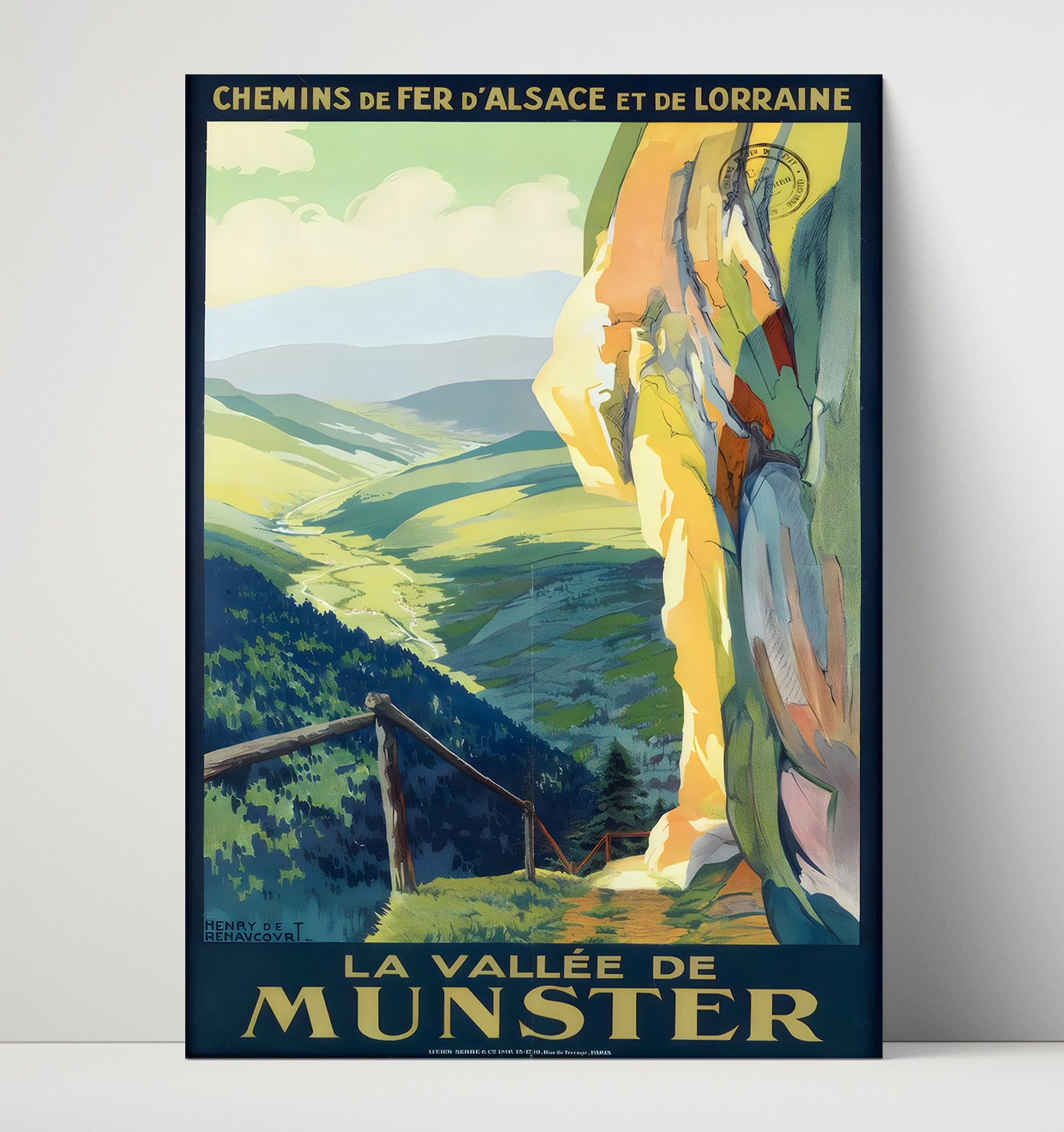 Munster Valley Alsace Lorraine Vintage Travel Print 16x20 Unframed Print travel wall art print