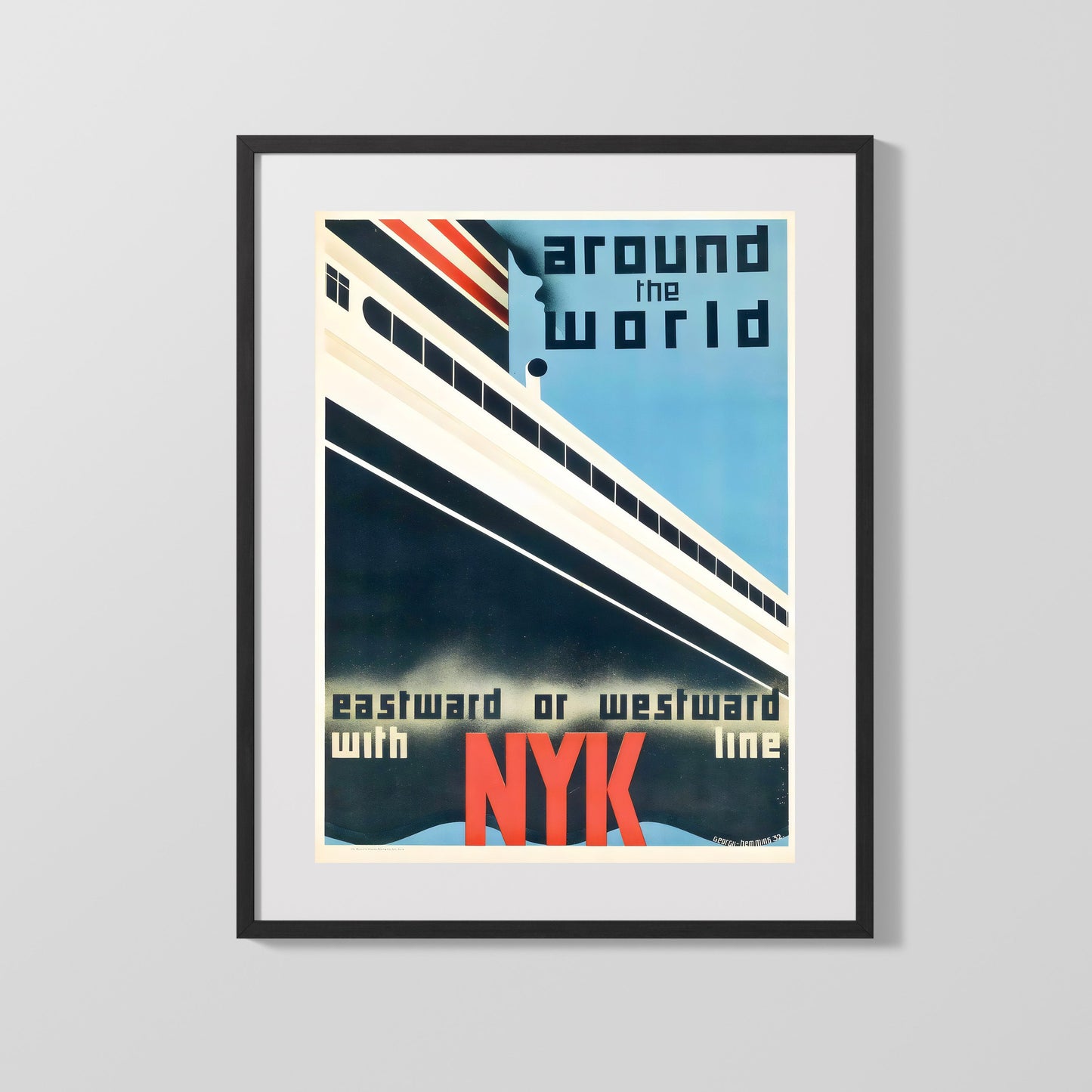 Classic Travel Poster - NYK - Around the World Cruise