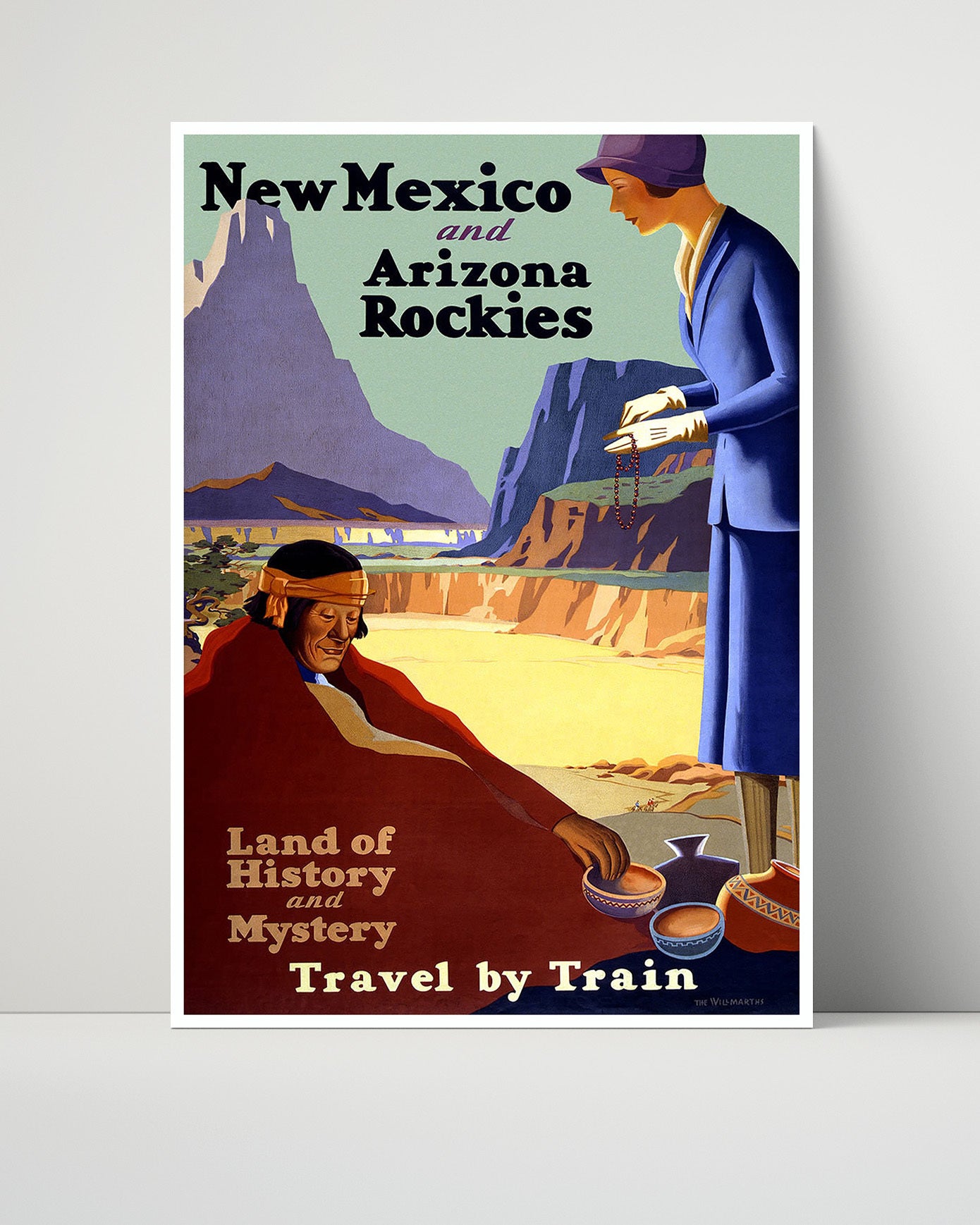 New Mexico Arizona Rockies Vintage Travel Print 16x20 Unframed Print travel wall art print