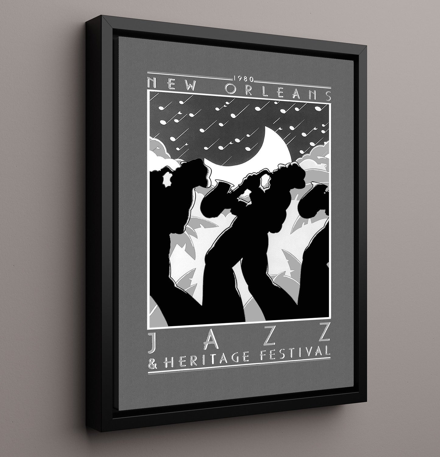 New Orleans JazzFestival Vintage Travel Print 16x20 Framed Canvas travel wall art print