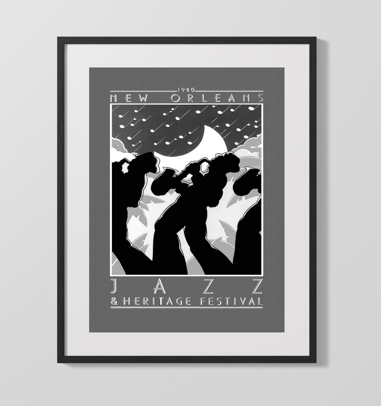 New Orleans JazzFestival Vintage Travel Print 16x20 Gallery Frame travel wall art print