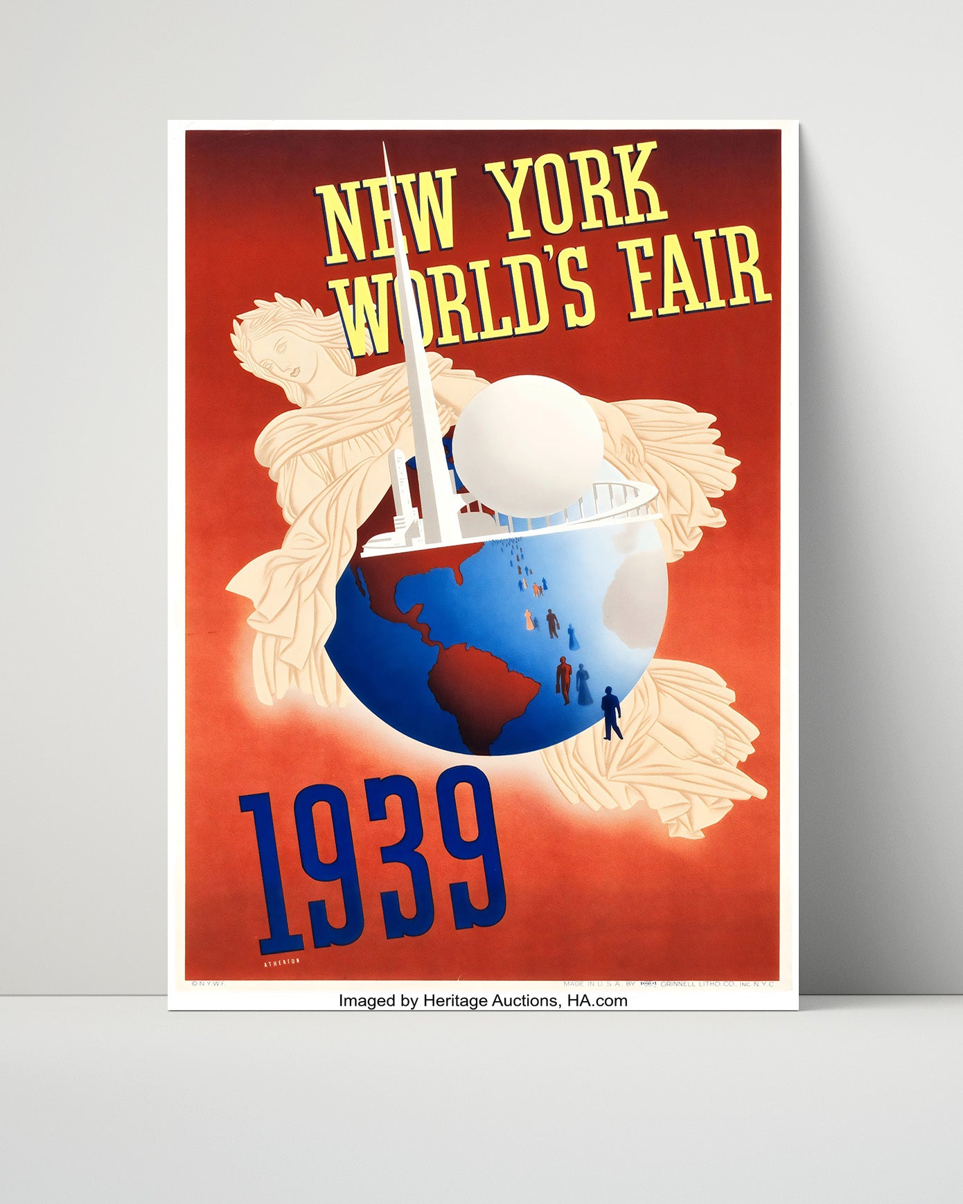 New York 1939 Worlds Fair Vintage Travel Print 16x20 Unframed Print travel wall art print