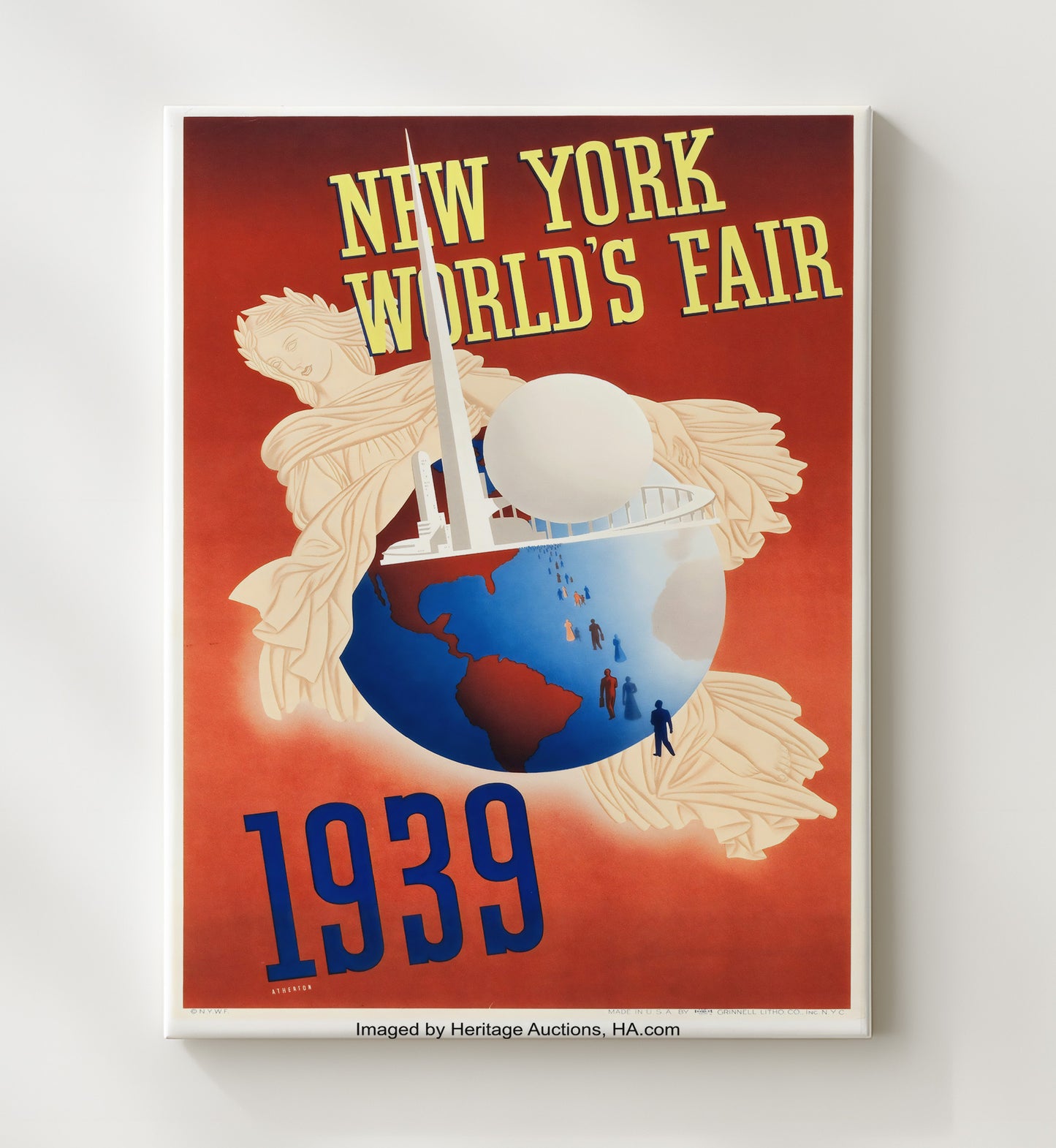 New York 1939 Worlds Fair Vintage Travel Print 20x24 Canvas travel wall art print