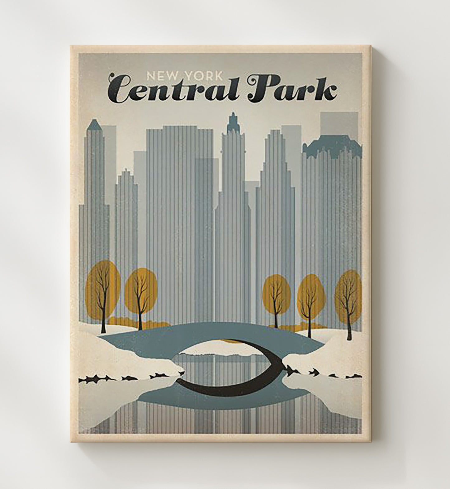 New York Central Park Vintage Travel Print 20x24 Canvas travel wall art print
