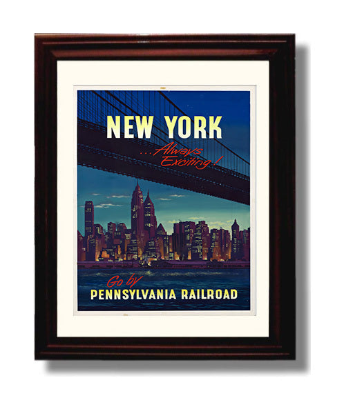 New York Pennsylvania Railroad travel poster wall art 8x10 Canvas