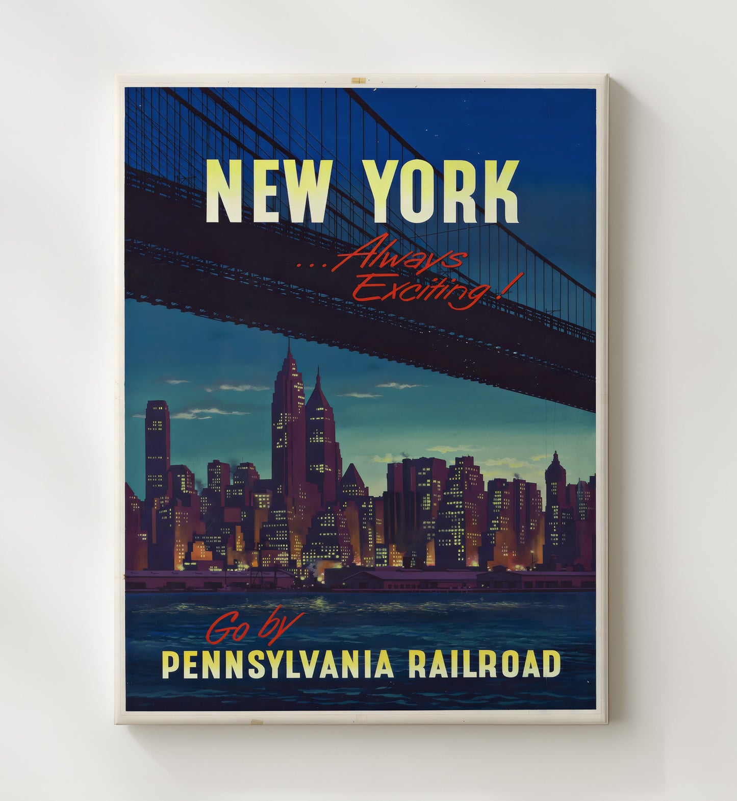 New York Pennsylvania Railroad Vintage Travel Print 20x24 Canvas travel wall art print