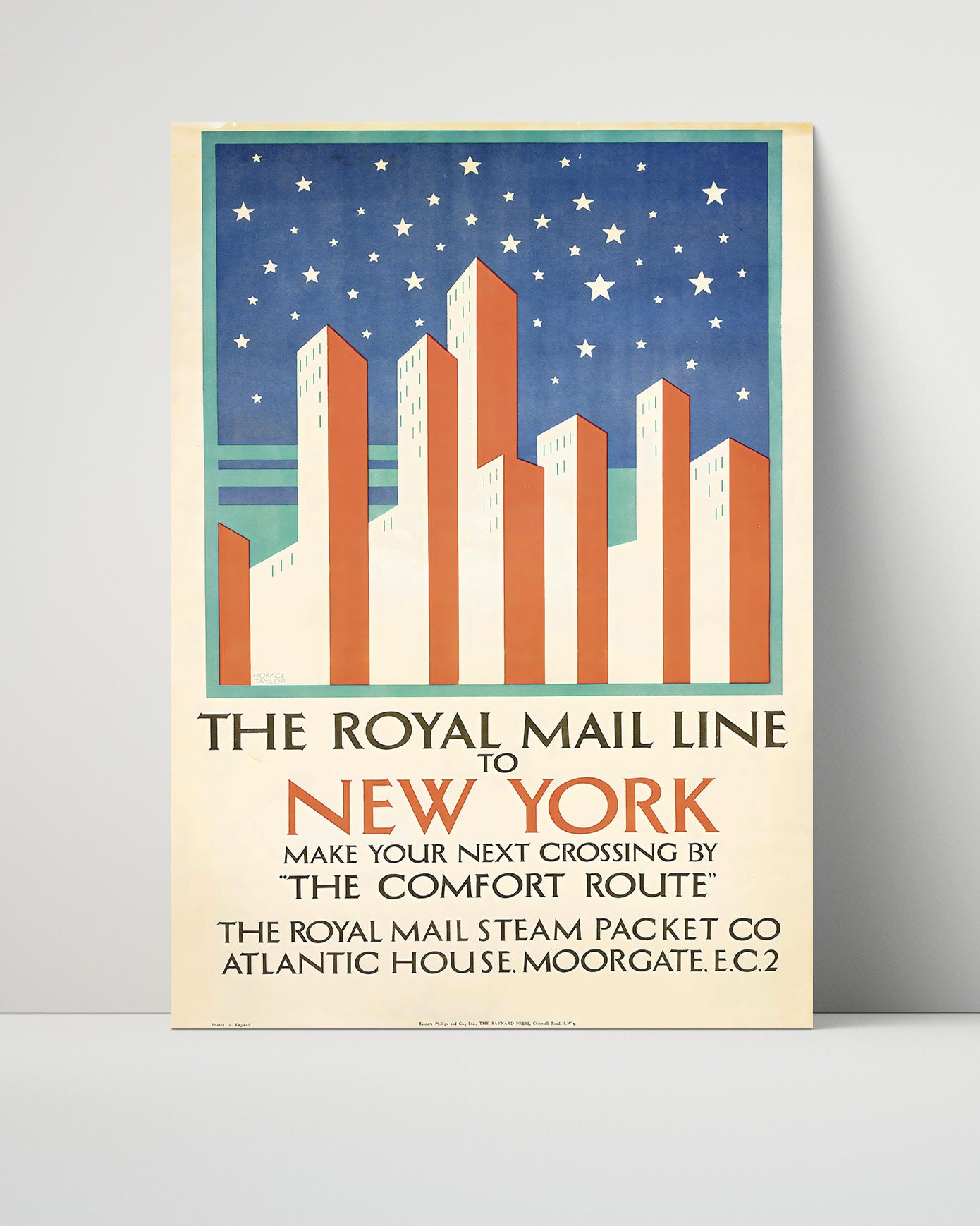 New York Royal Mail Line Vintage Travel Print 16x20 Unframed Print travel wall art print