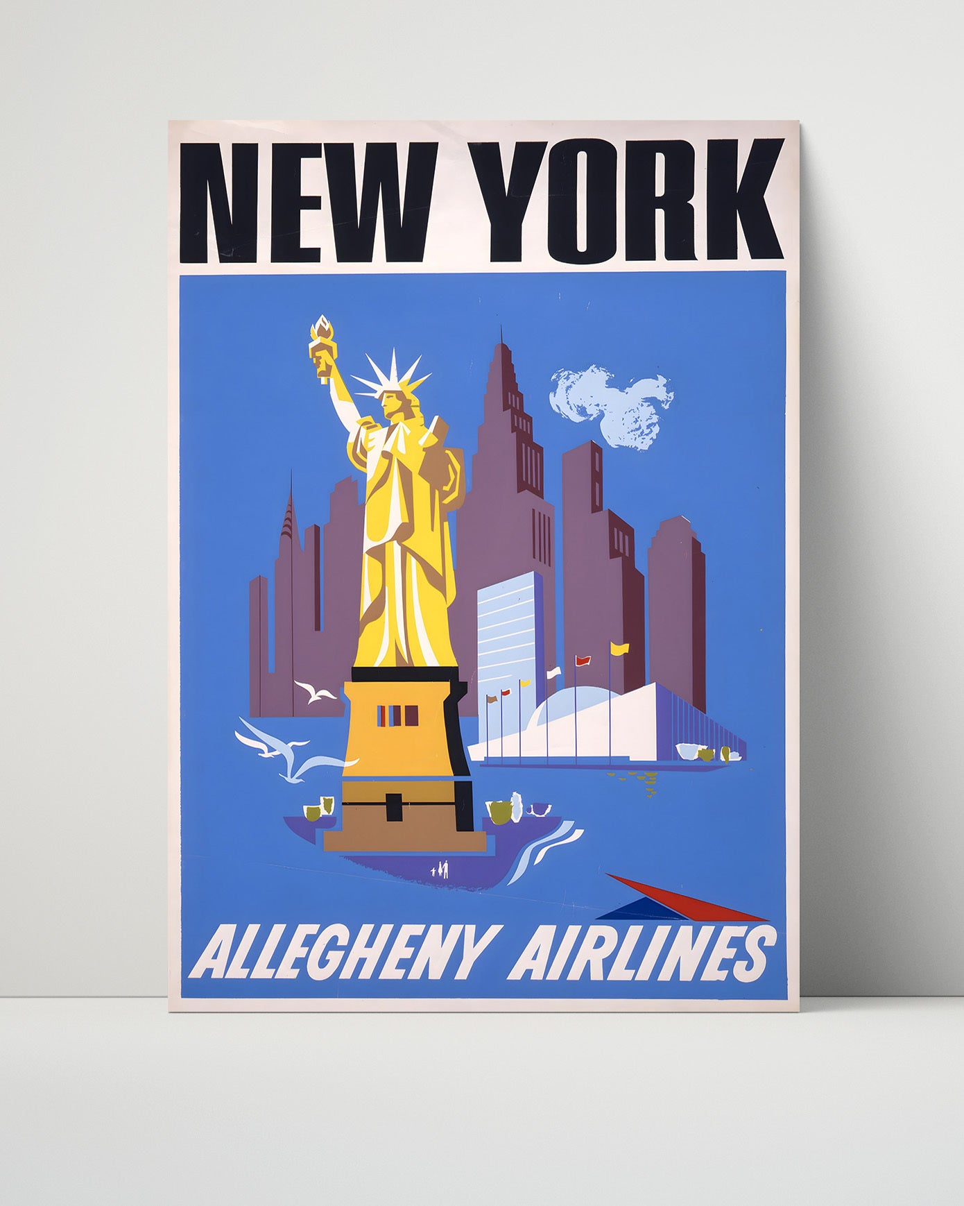 New York Statue of Liberty Vintage Travel Print 16x20 Unframed Print travel wall art print