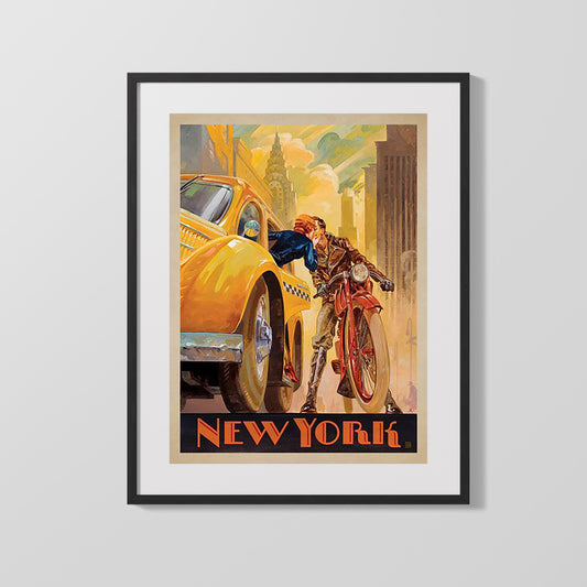 Classic Travel Poster - New York - Statue of Liberty