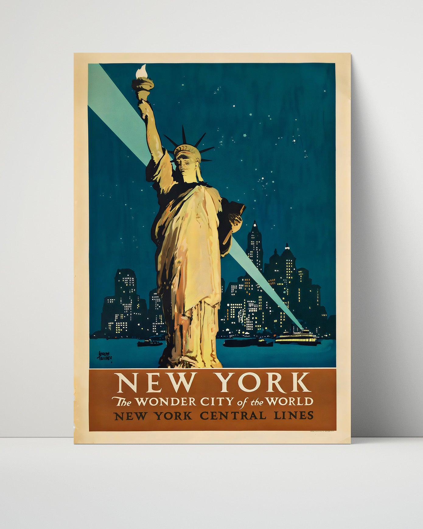 New York Wonder City Vintage Travel Print 16x20 Unframed Print travel wall art print