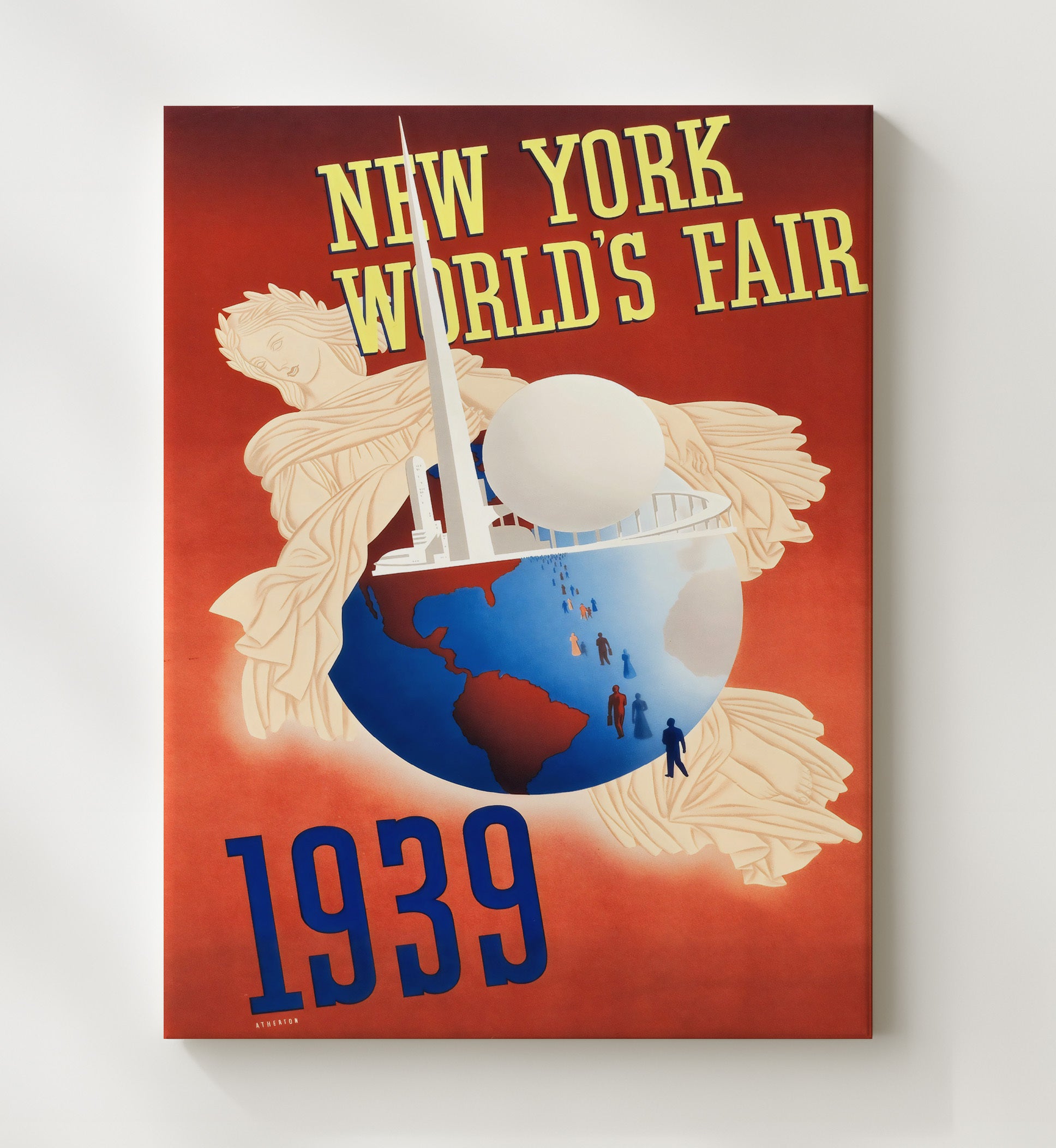 New York Worlds Fair 1939 Vintage Travel Print 20x24 Canvas travel wall art print