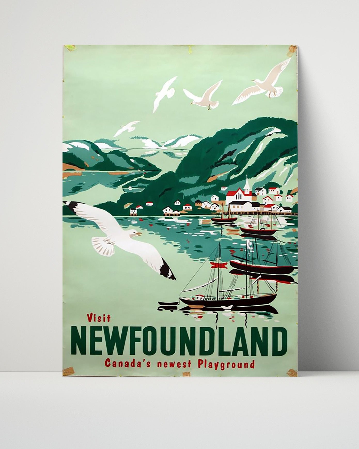 Newfoundland Canada Playground Vintage Travel Print 16x20 Unframed Print travel wall art print