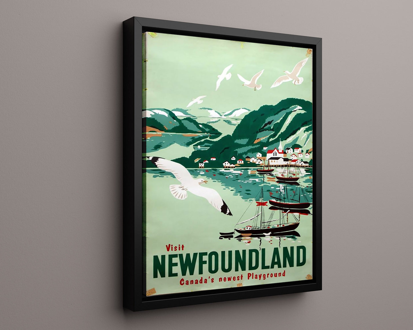 Classic Travel Poster - New Zealand - Lakeside Mountains