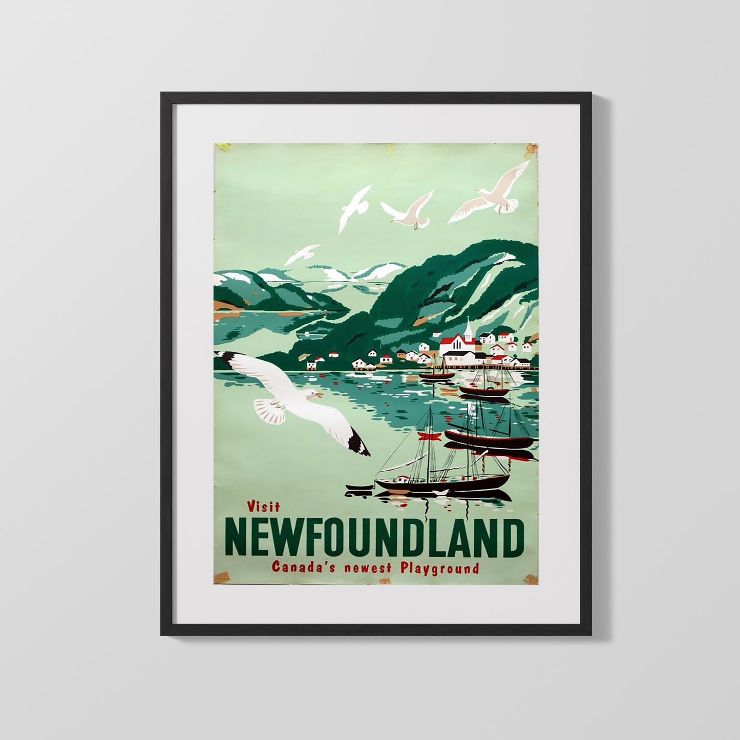 Classic Travel Poster - New Zealand - Lakeside Mountains