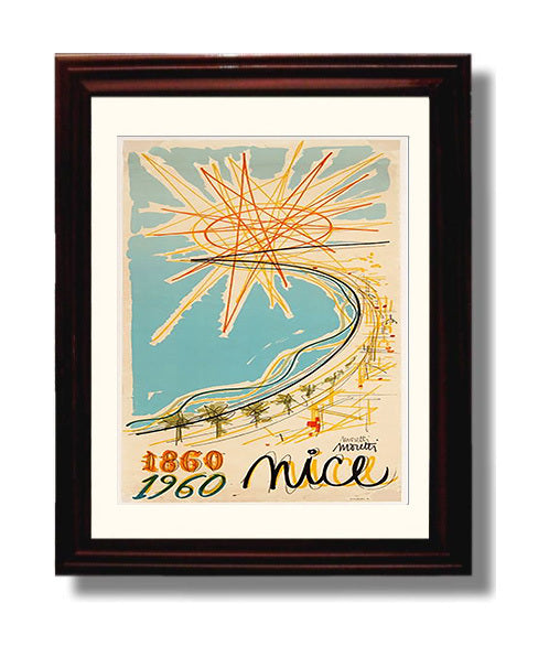 Nice 100 Year Anniversary Vintage Travel Print 8x10 Beveled Frame travel wall art print