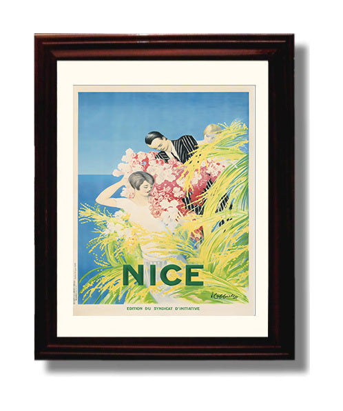 Nice Flower Festival Vintage Travel Print 8x10 Beveled Frame travel wall art print