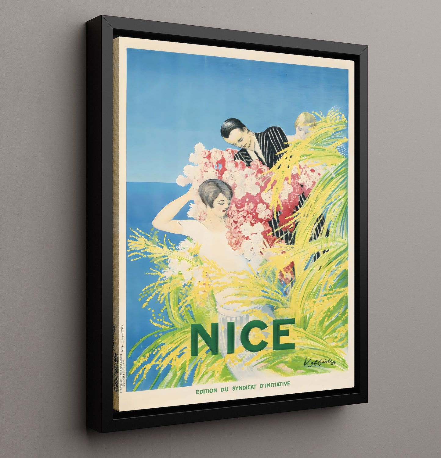 Nice Flower Festival Vintage Travel Print 16x20 Framed Canvas travel wall art print