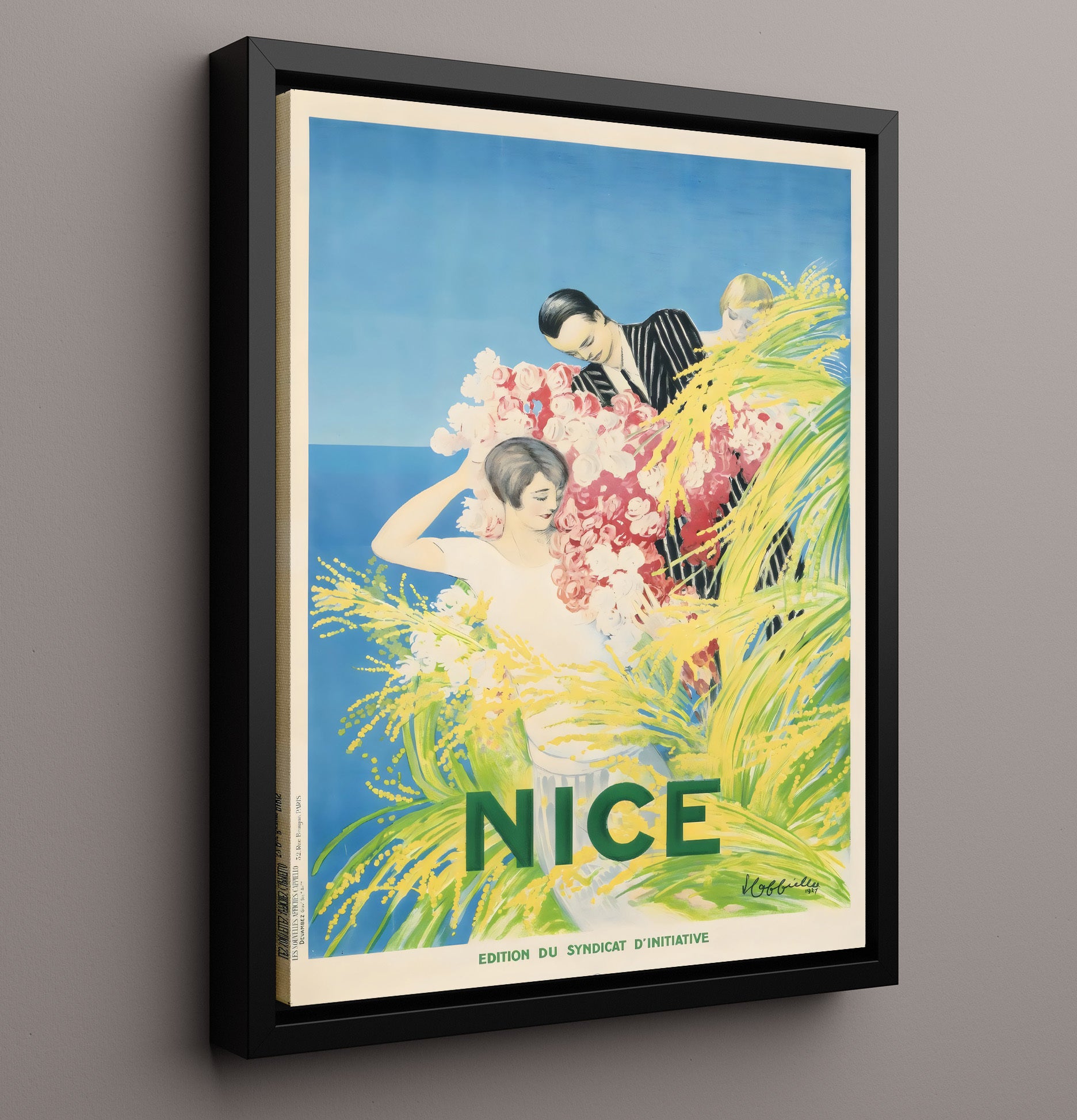 Nice Flower Festival Vintage Travel Print 16x20 Framed Canvas travel wall art print