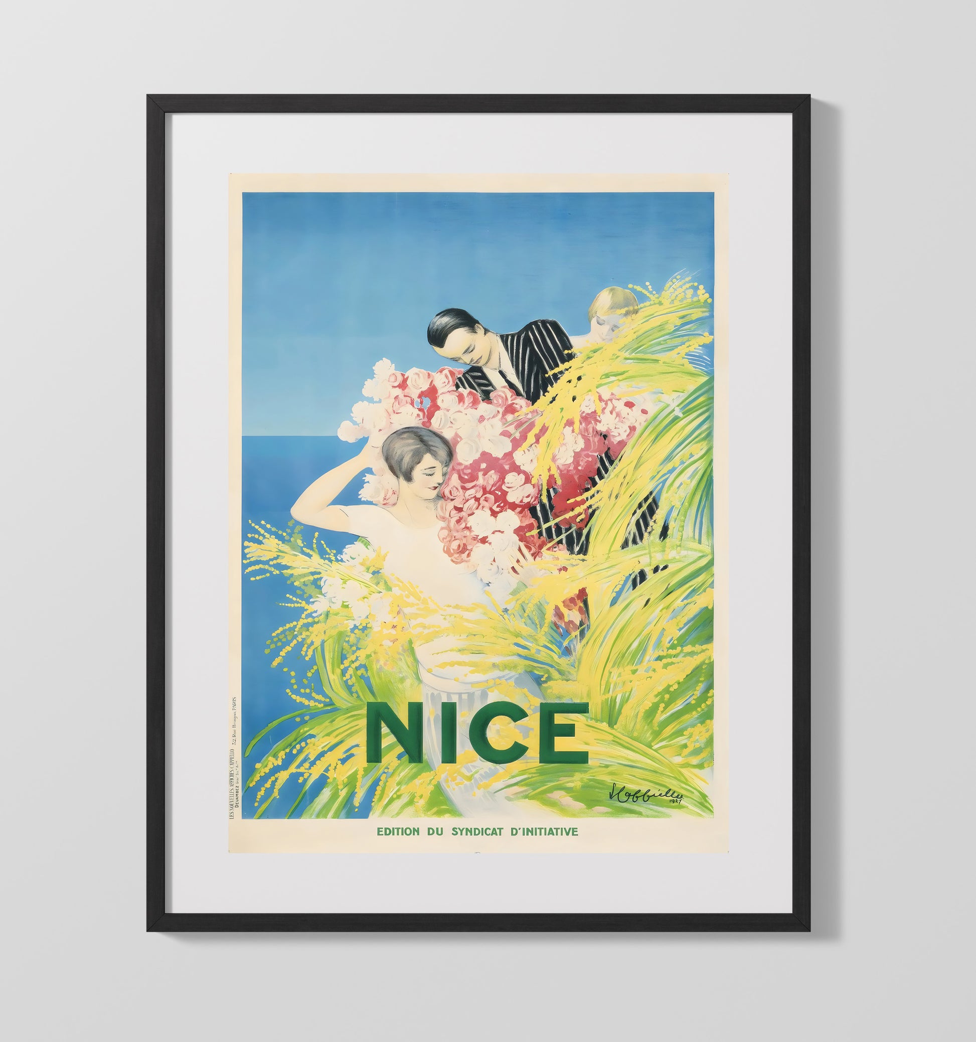 Nice Flower Festival Vintage Travel Print 16x20 Gallery Frame travel wall art print