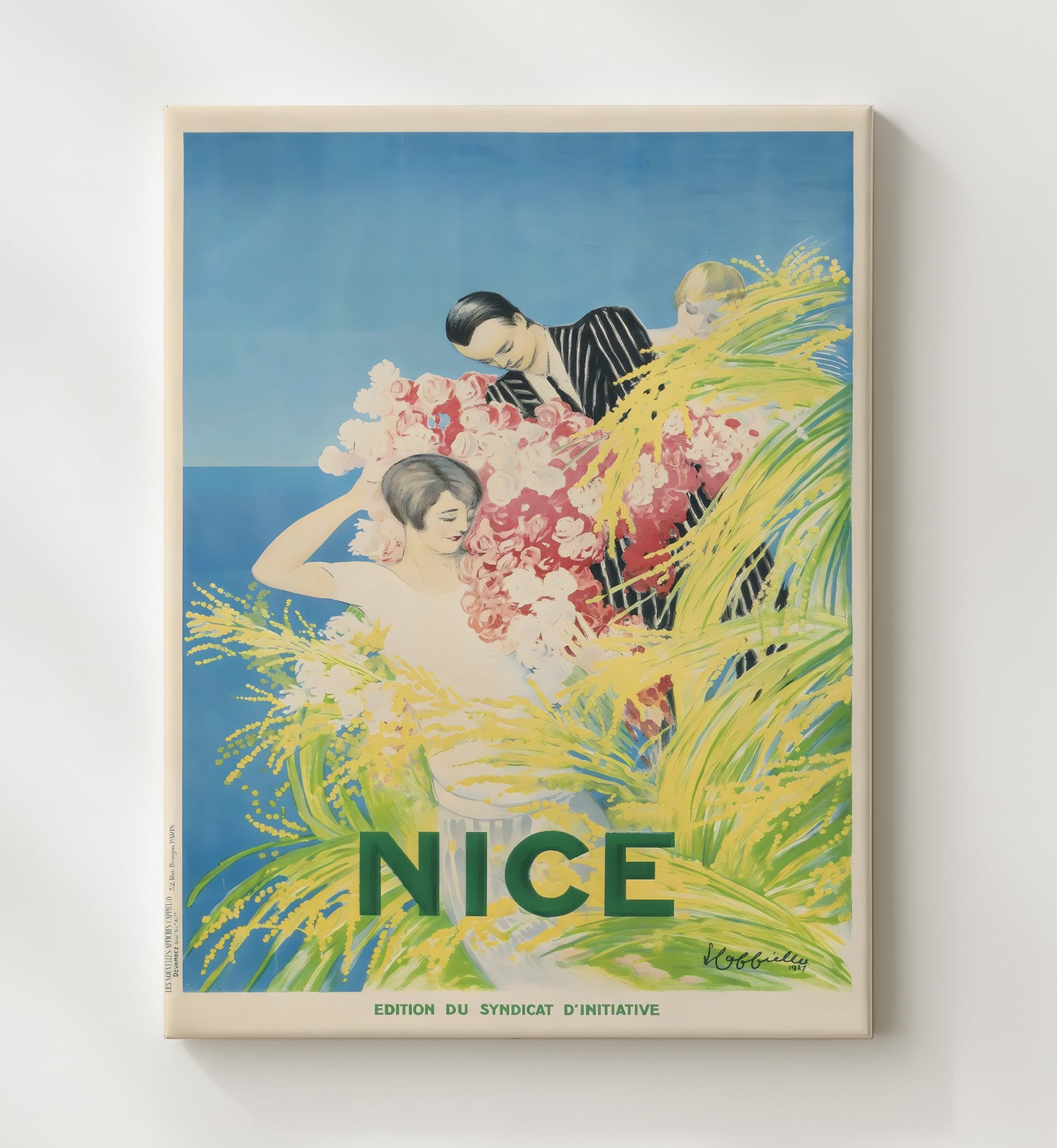 Nice Flower Festival Vintage Travel Print 20x24 Canvas travel wall art print